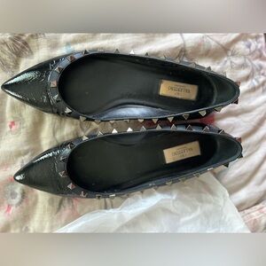 Valentino Rockstud Flats- Black